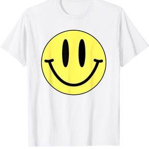 70s Yellow Smile Face Shirt Cute Happy Peace Smiling Face T-Shirt